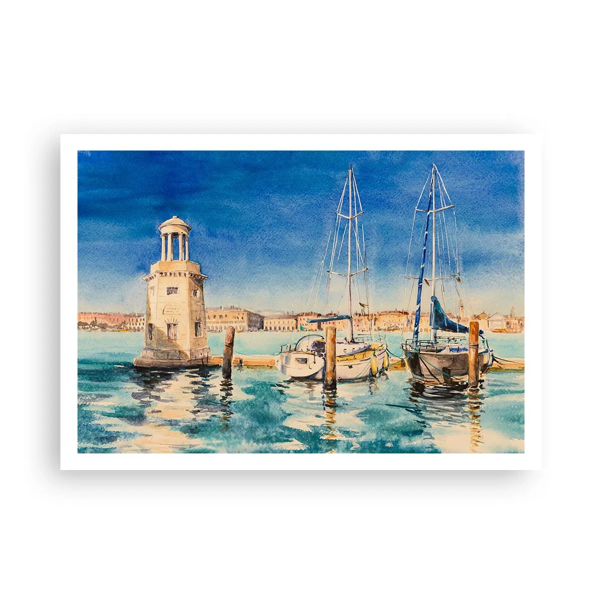 Plakat - Solrig lagune - 100x70 cm