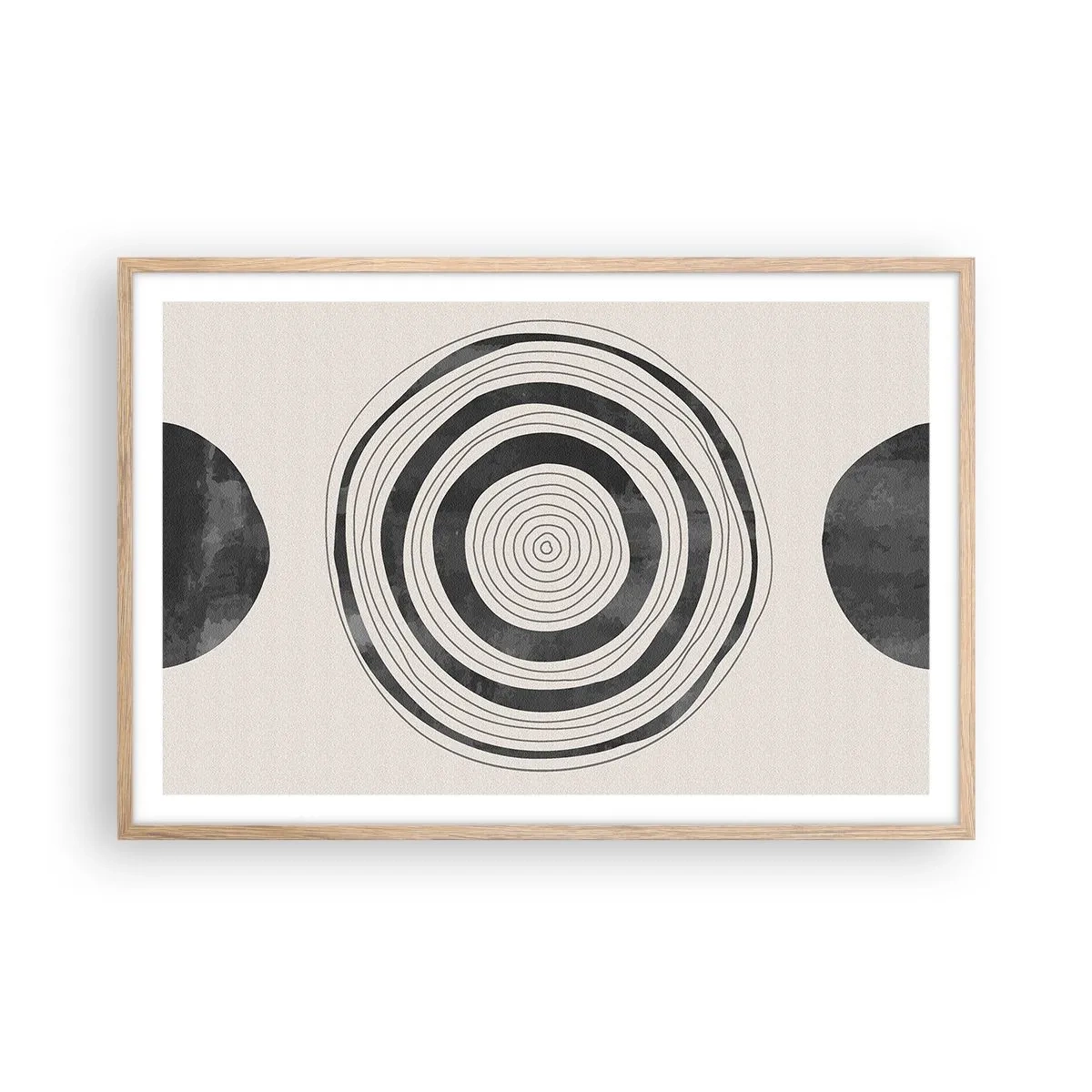 Plakat i ramme af lyst egetræ - Det vigtige er det, der er imellem - 91x61 cm