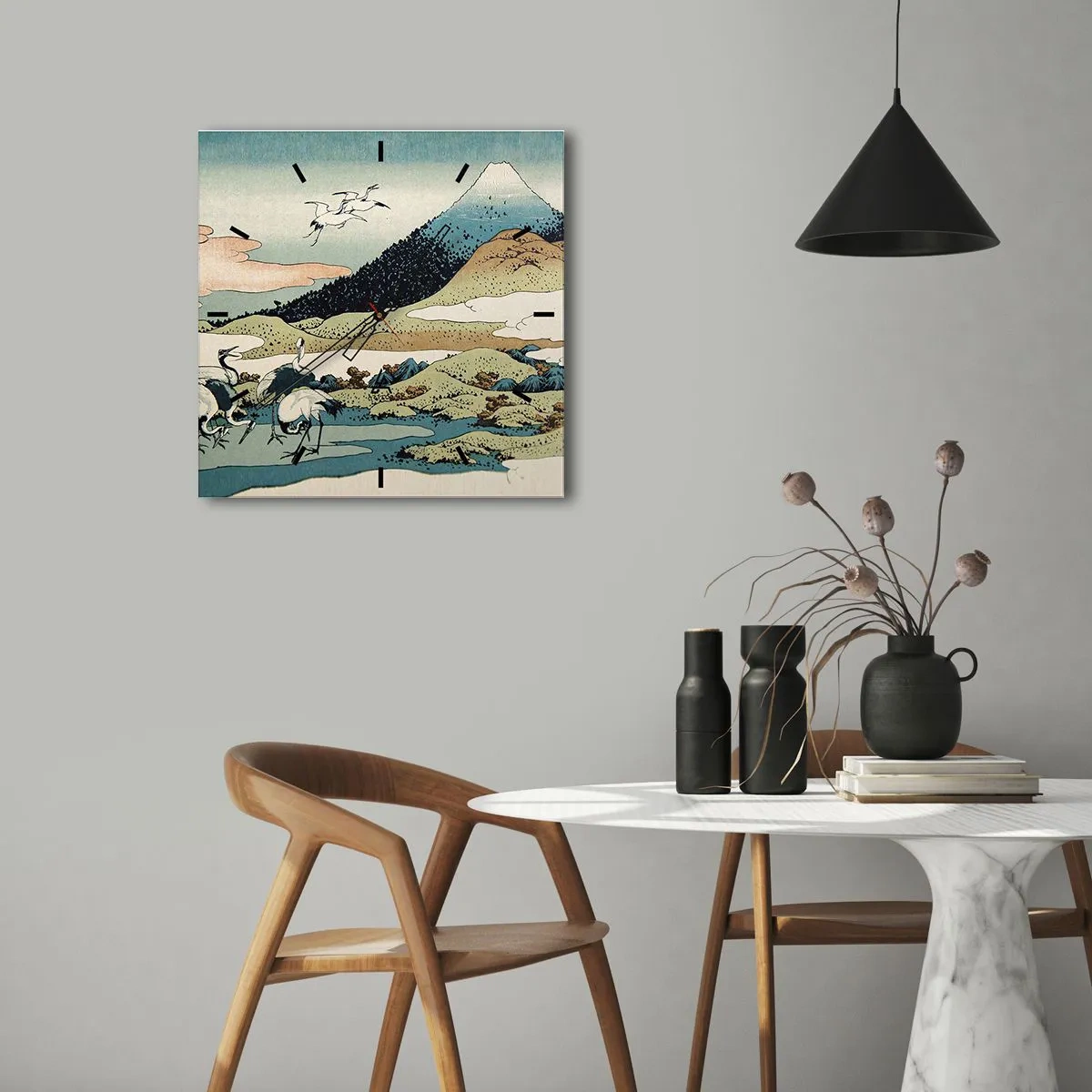Vægur, Uret - I japansk ånd - 30x30 cm