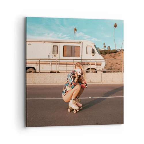 Lærredstryk - Billede på lærred - Smil, tak! - 70x70 cm