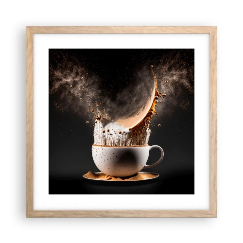 Plakat i ramme af lyst egetræ - En eksplosion af smag - 40x40 cm