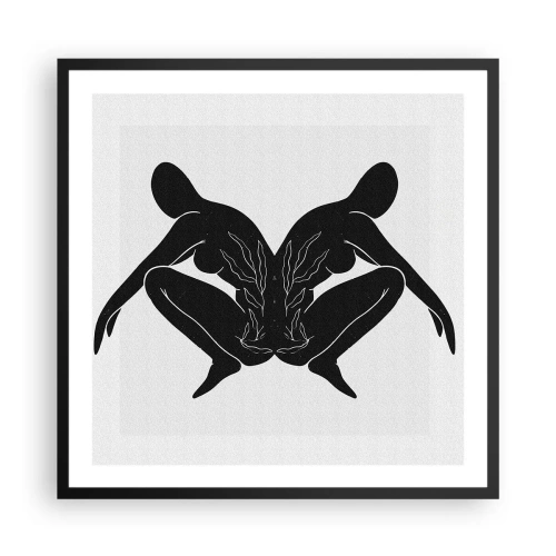 Plakat i sort ramme - En delt sjæl - 60x60 cm