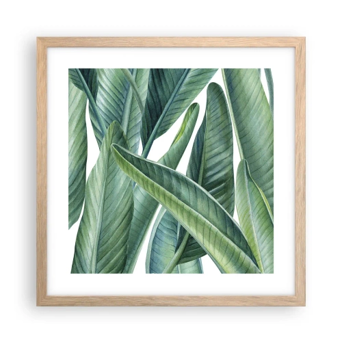 Plakat i ramme af lyst egetræ - Det grønne i sig selv - 40x40 cm