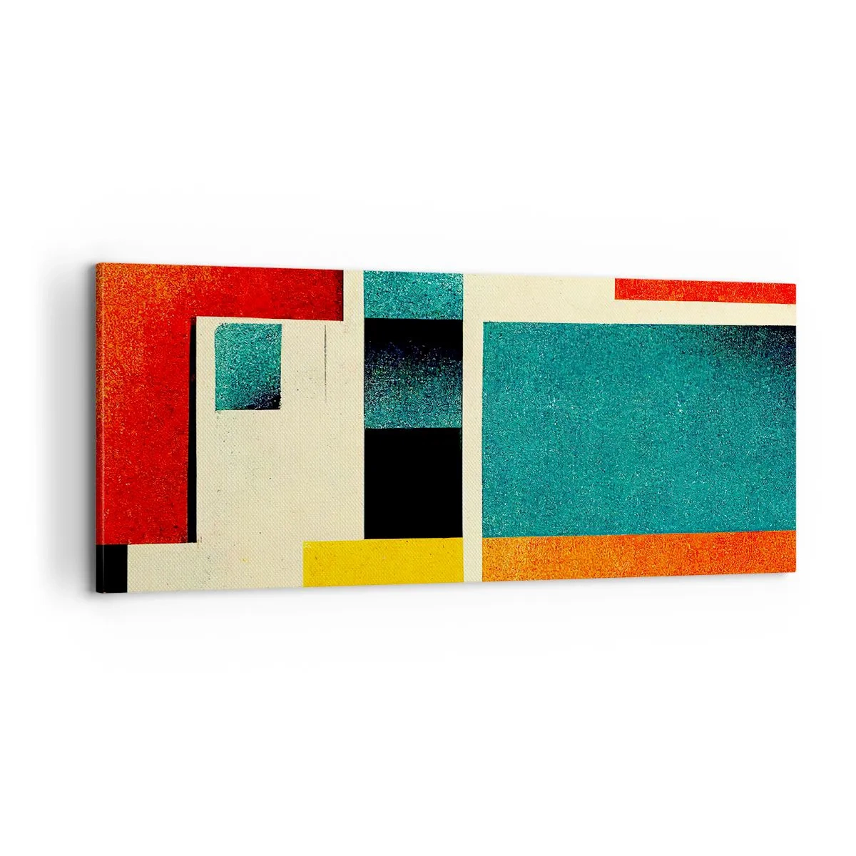 Lærredstryk - Billede på lærred - Geometrisk abstraktion - god energi - 100x40 cm