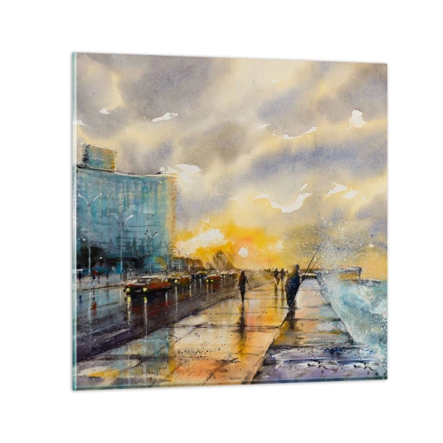 Billede på glas - Livet på kysten - 30x30 cm