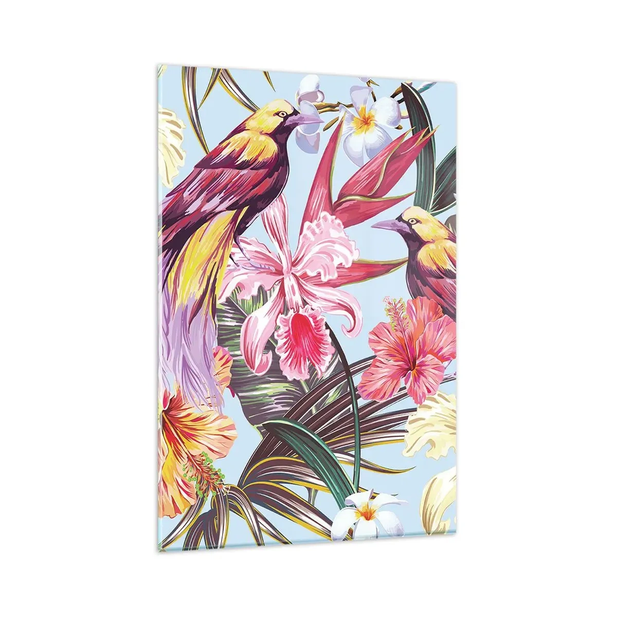 Billede på glas - Kronblade og fjer - 80x120 cm