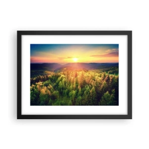 Plakat i sort ramme - Toppe og bjergtoppe - 40x30 cm