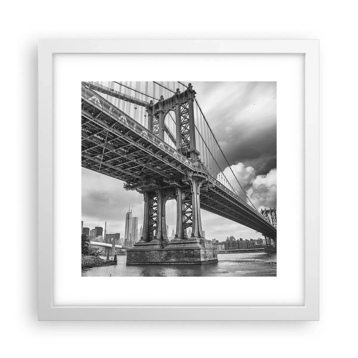 Plakat i hvid ramme - Til byens hjerte - 30x30 cm