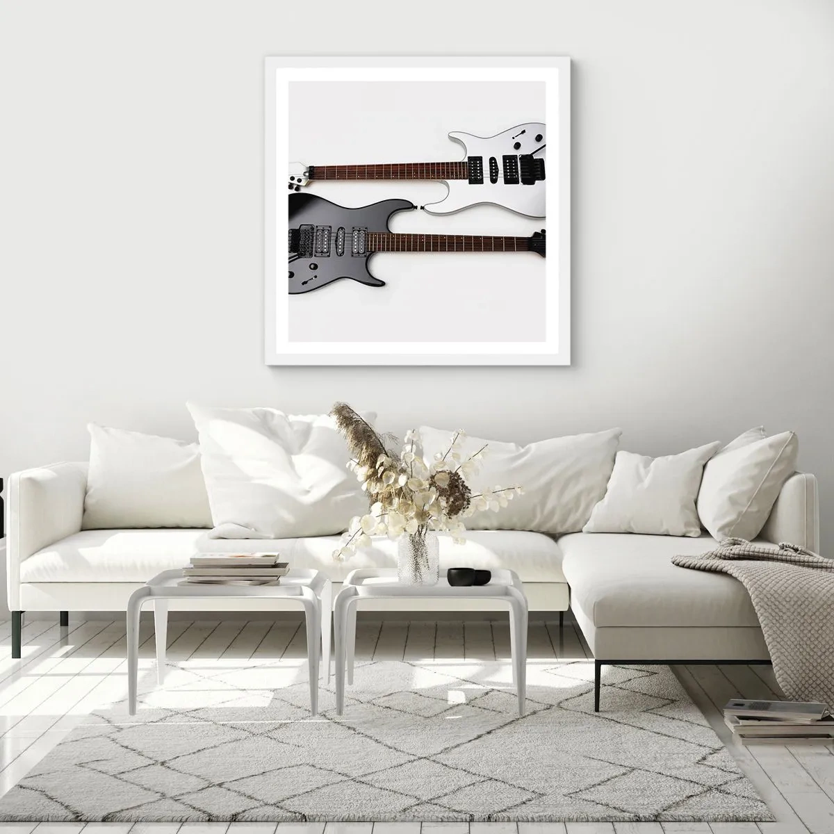 Plakat i hvid ramme - Harmoni af former - 60x60 cm