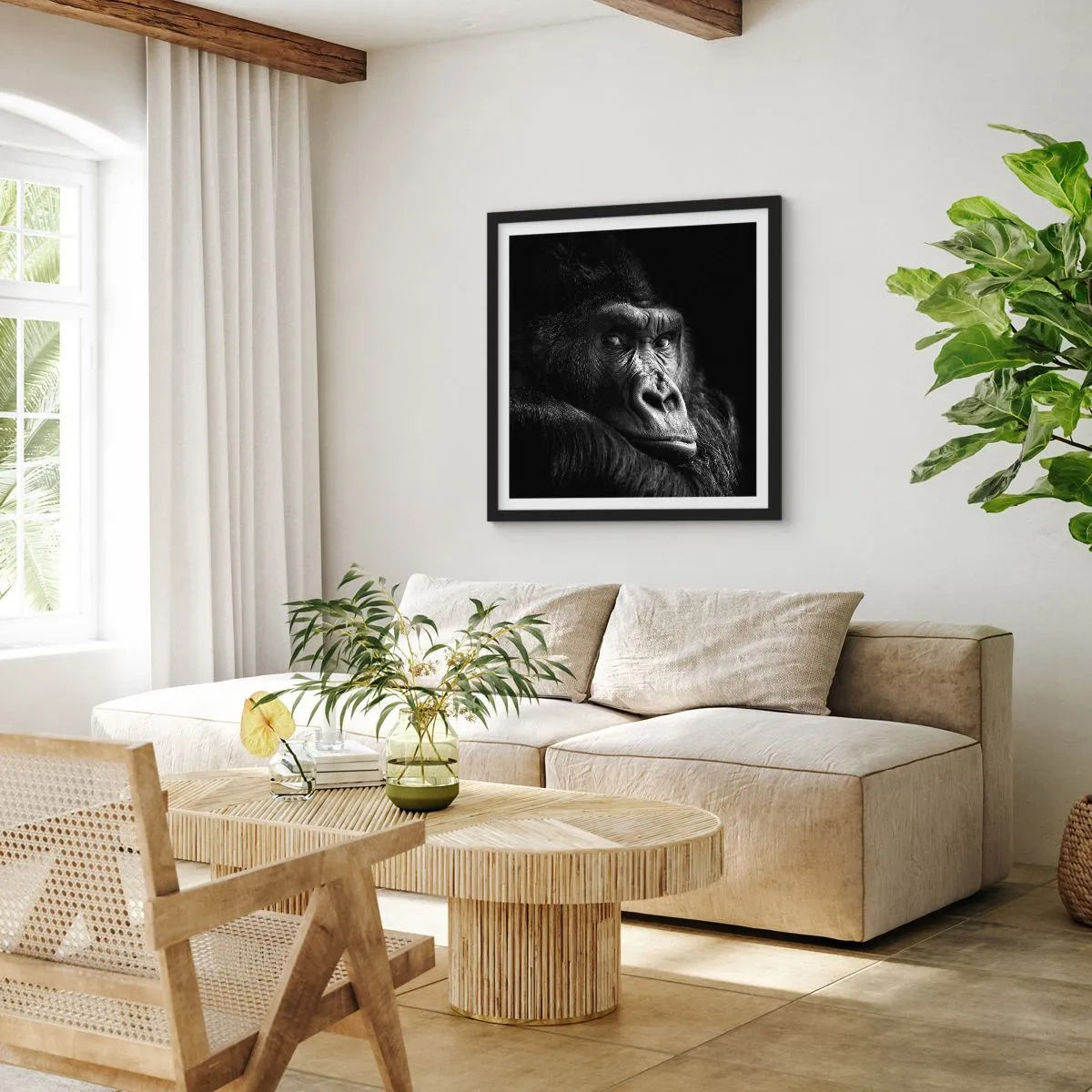 Plakat i sort ramme - Og hvad kigger du på? - 30x30 cm