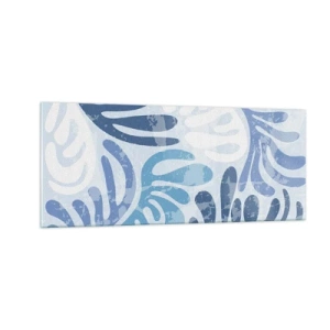 Billede på glas - Blå bregner - 100x40 cm