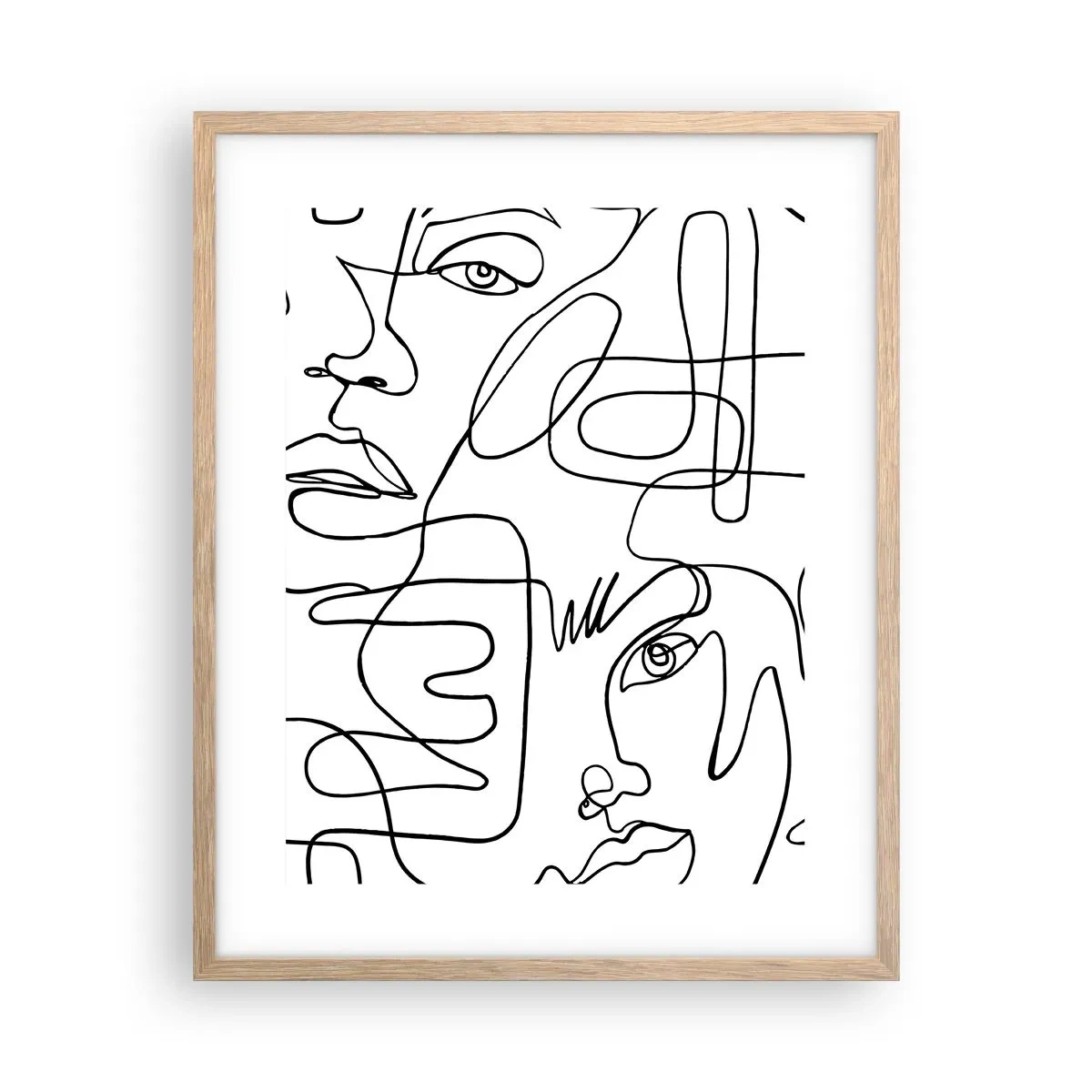 Plakat i ramme af lyst egetræ - I sammenfiltrede følelser - 40x50 cm