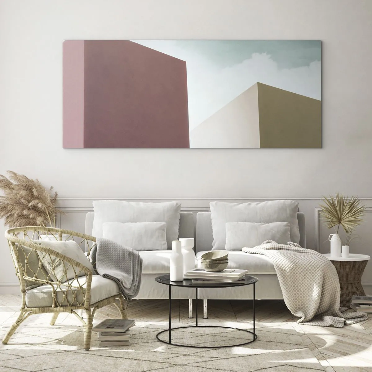 Billede på glas - Geometri af en solrig sommer - 90x30 cm