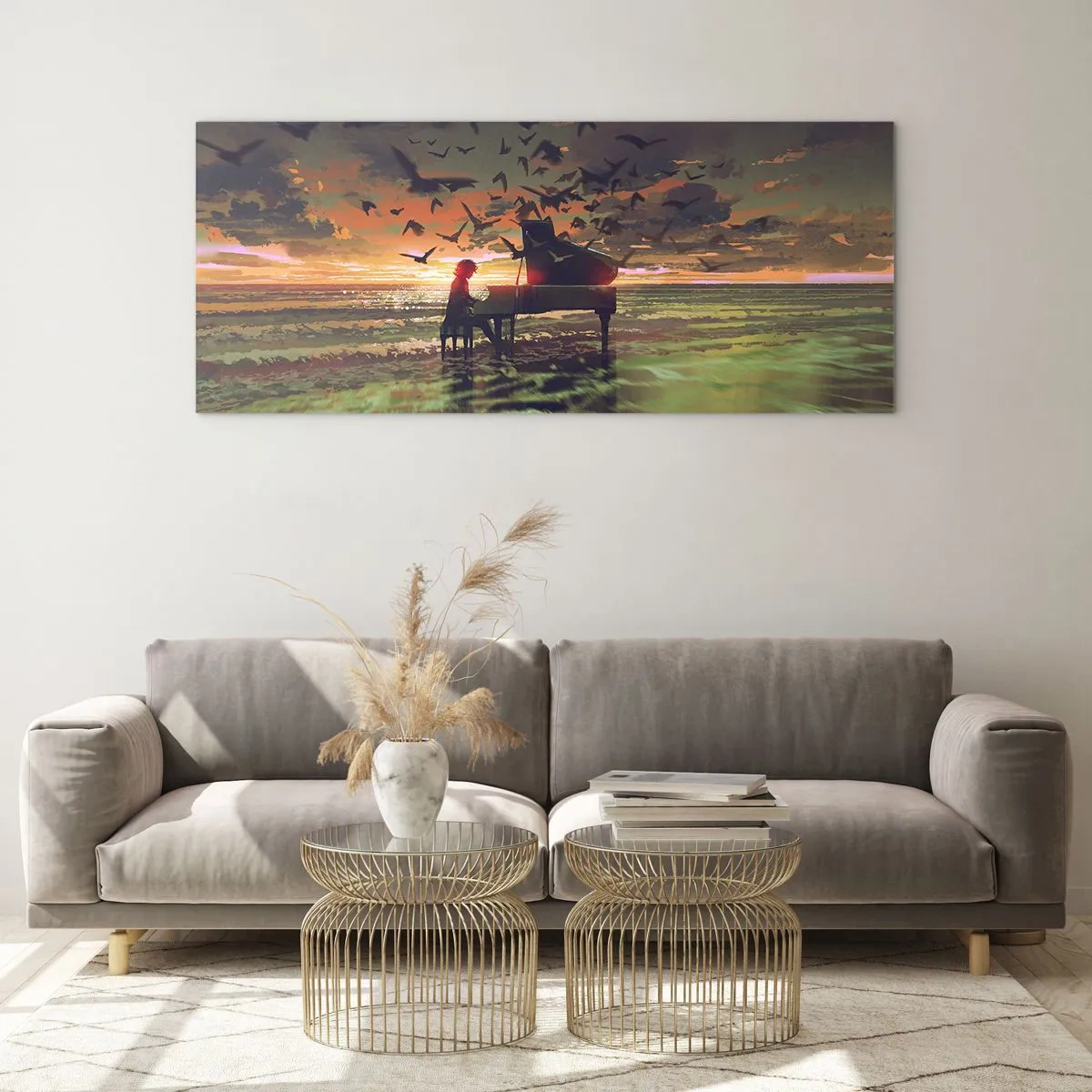Billede på glas - Koncert for klaver og bølger - 120x50 cm