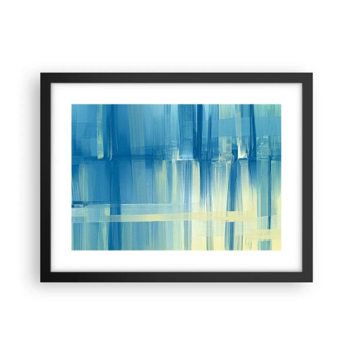 Plakat i sort ramme - Komposition i turkis - 40x30 cm