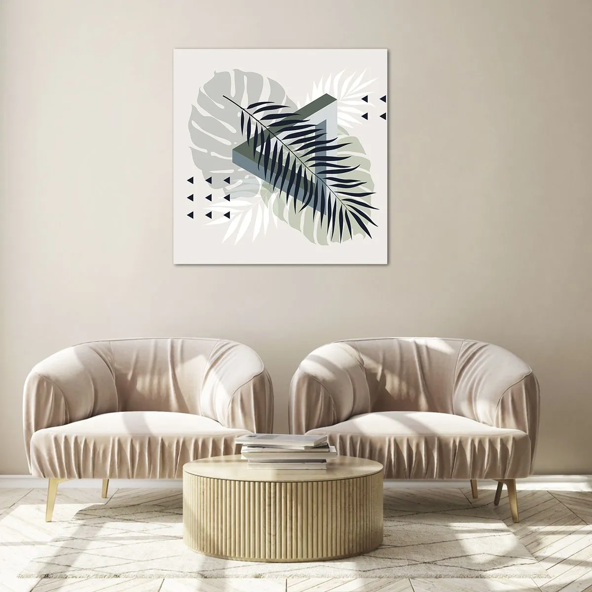 Billede på glas - Natur og geometri - to ordener? - 30x30 cm