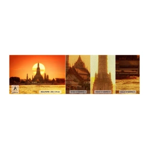Prøve Fototapet Premium Sand - Mod solen, altid mod solen - Bangkok, Daggryets tempel, Thailand - 100x30 cm