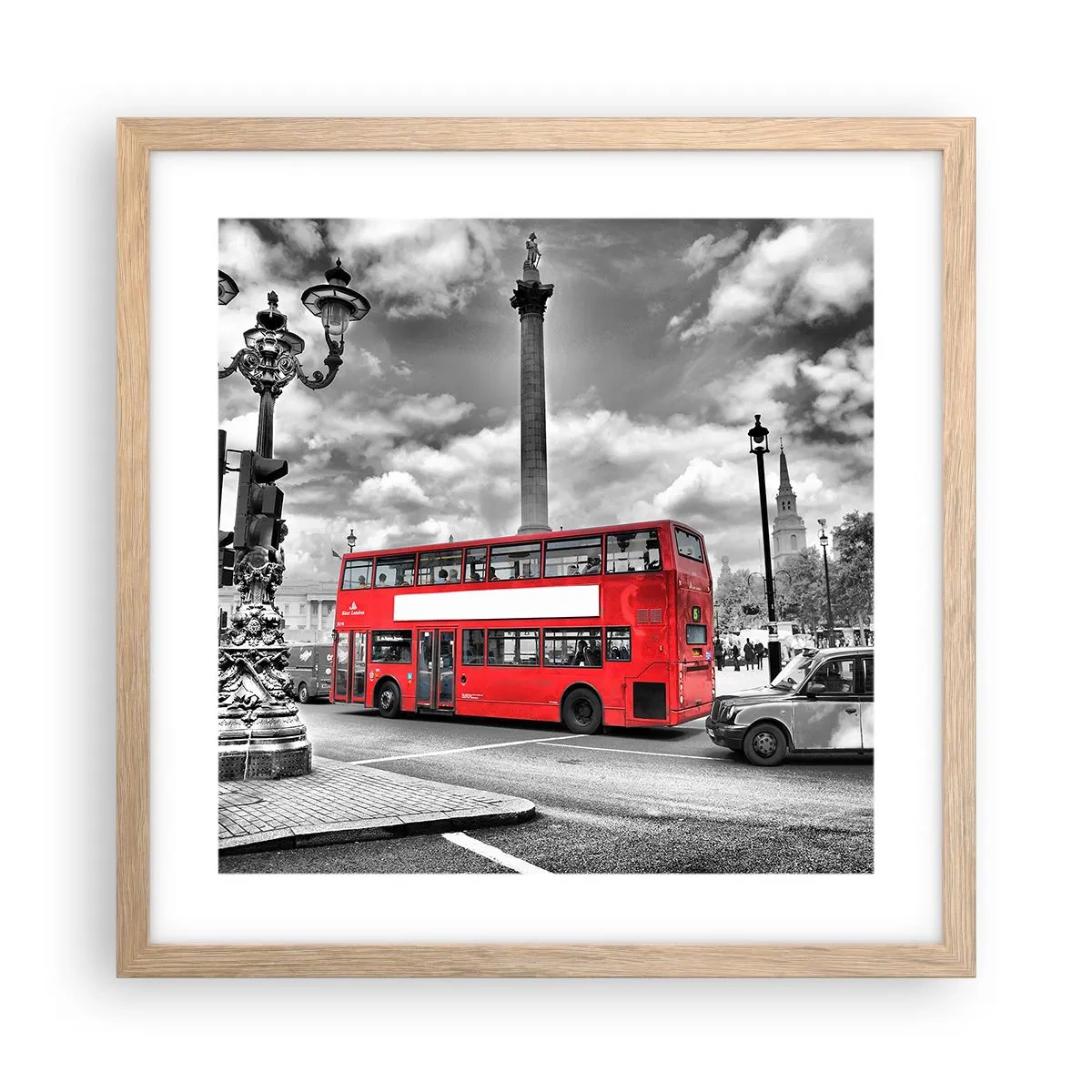 Plakat i ramme af lyst egetræ - Byens sande livsnerve - 40x40 cm