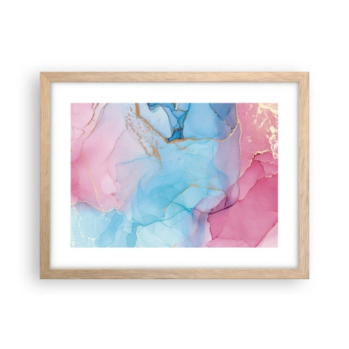 Plakat i ramme af lyst egetræ - Møde og gennemtrængning - 40x30 cm