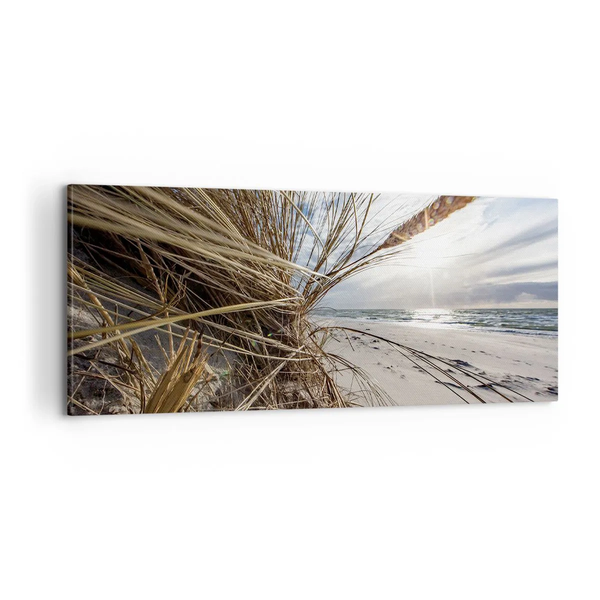 Lærredstryk - Billede på lærred - Et møde mellem elementerne - 100x40 cm