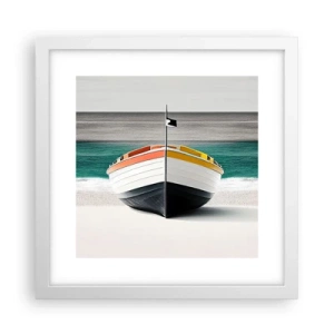 Plakat i hvid ramme - På sin plads - 30x30 cm