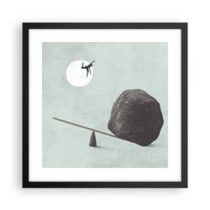 Plakat i sort ramme - En drøm går i opfyldelse - 40x40 cm