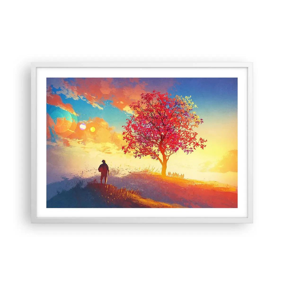 Plakat i hvid ramme - Pilgrim på bestemmelsesstedet - 70x50 cm