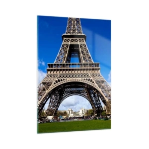 Billede på glas - Hele Paris ved hendes fødder - 50x70 cm