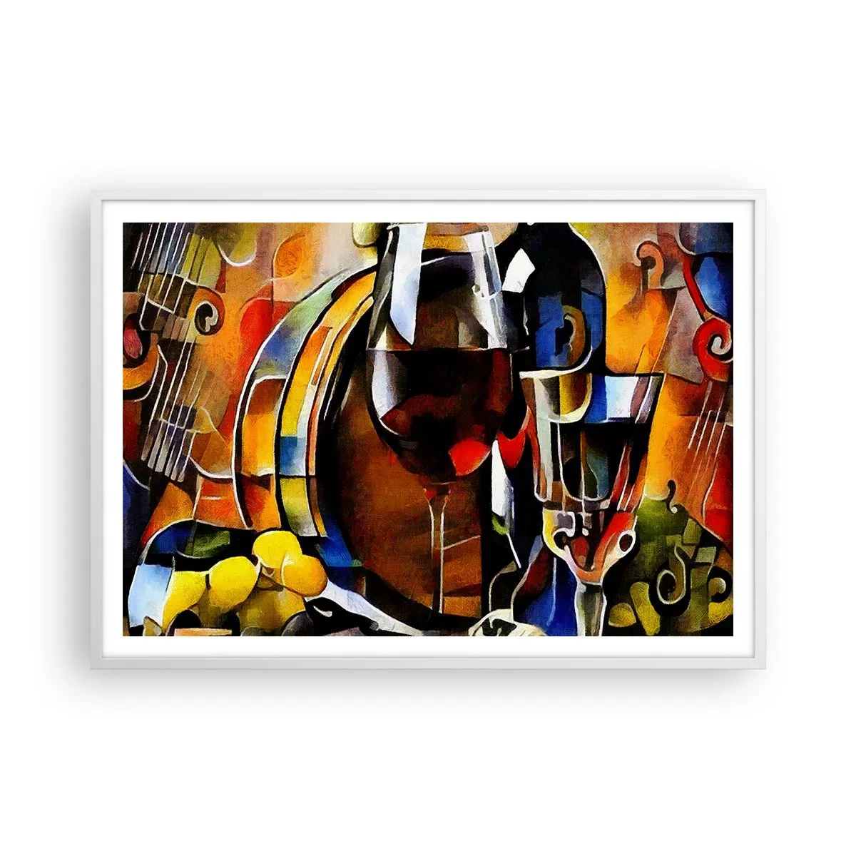 Plakat i hvid ramme - Og verden bliver mere farverig - 100x70 cm