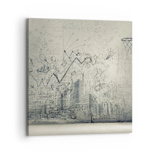 Lærredstryk - Billede på lærred - Mit vidunderlige byliv - 70x70 cm