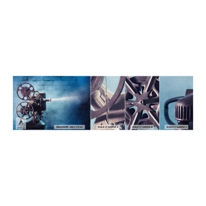 Prøve Fototapet Premium Canvas - I en gammel biograf - Filmprojektor, Årgang, Kamera - 100x30 cm