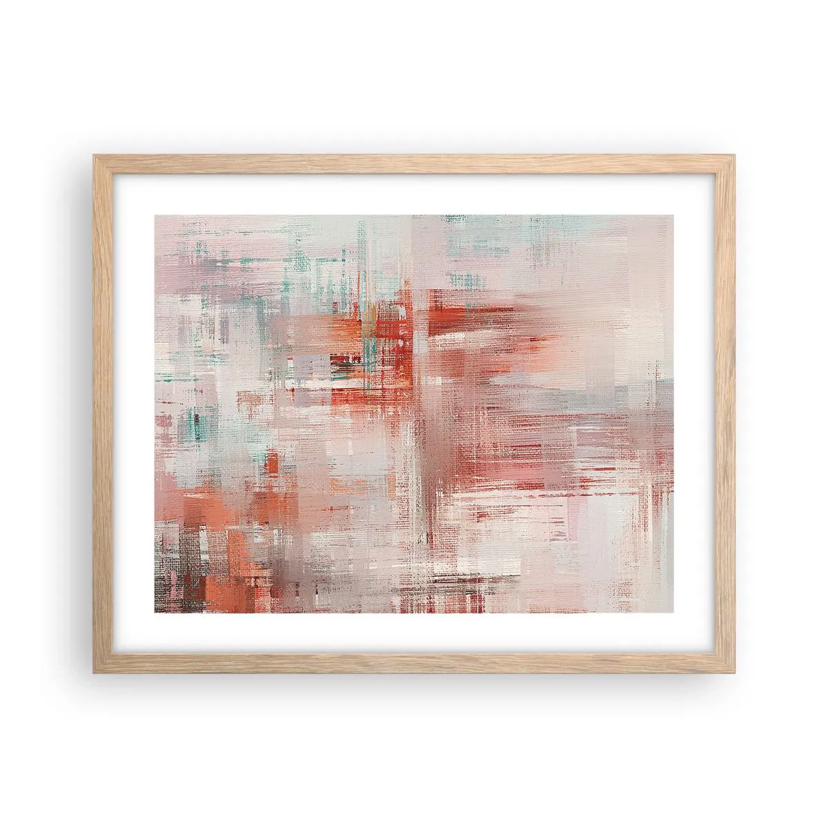 Plakat i ramme af lyst egetræ - Diset. Hvor er dog det lyserødt - 50x40 cm