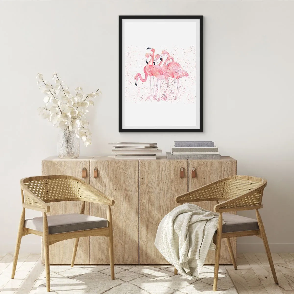 Plakat i sort ramme - Lyserød ansambl - 40x50 cm
