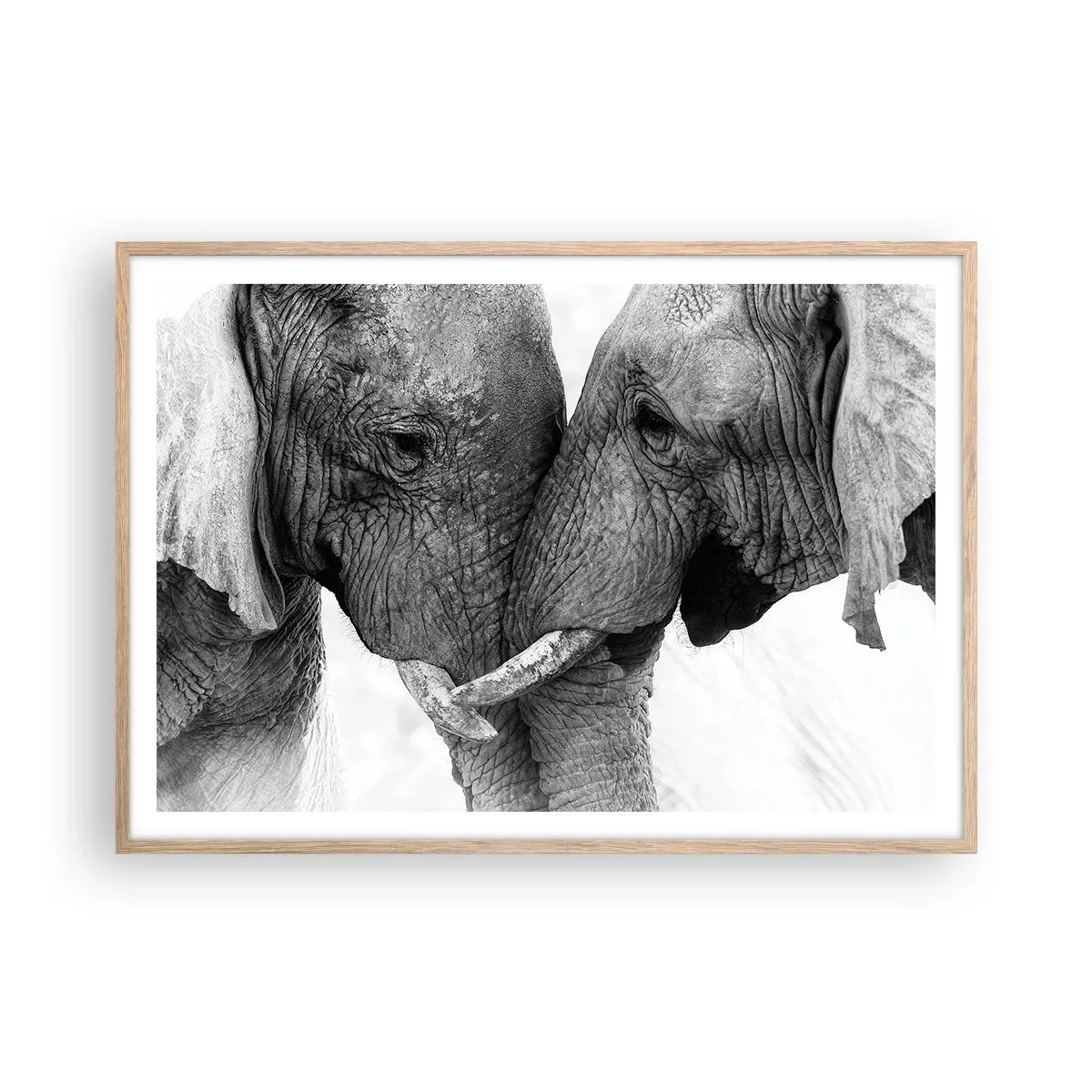 Plakat i ramme af lyst egetræ - Hjertelig tilståelse - 100x70 cm
