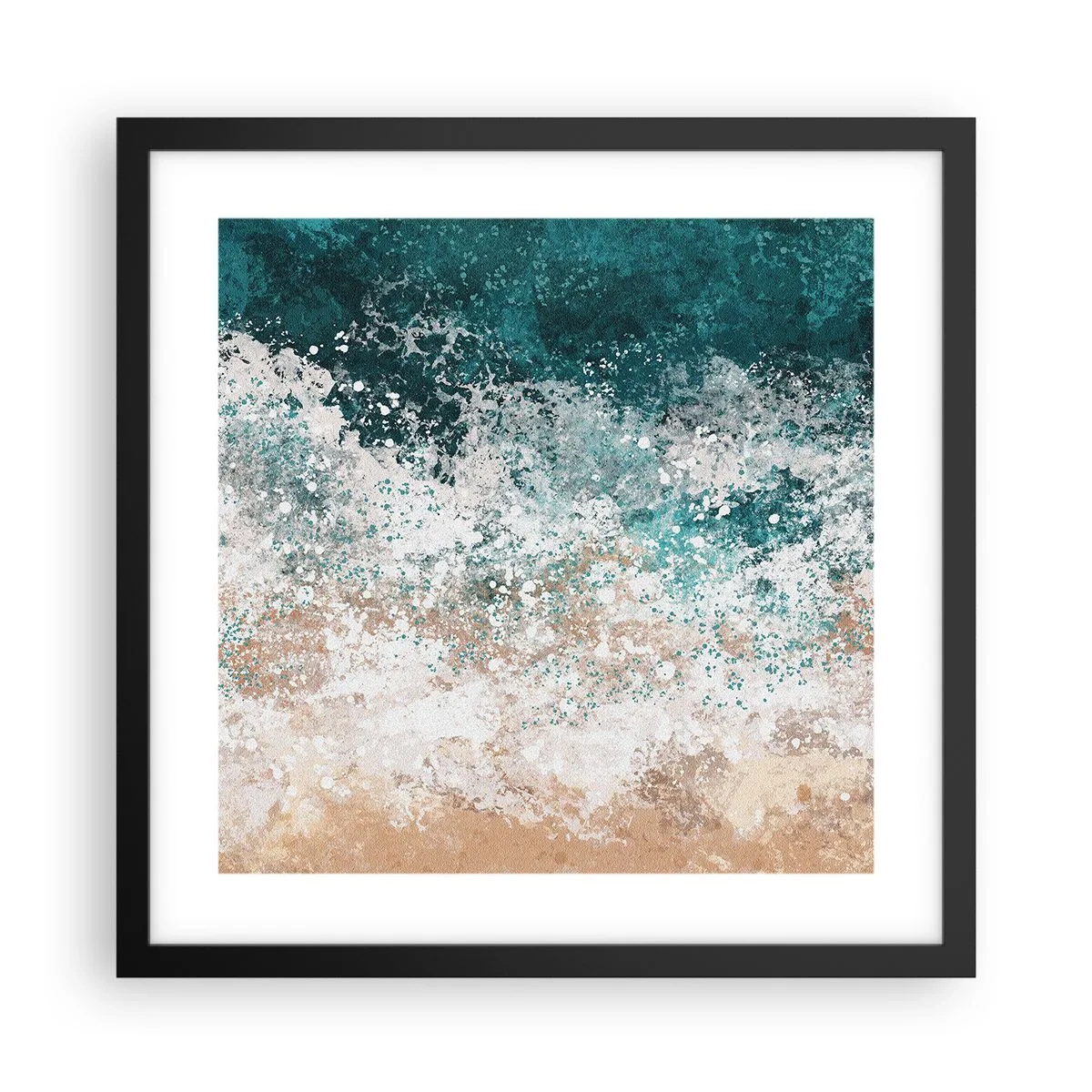 Plakat i sort ramme - Historier fra havet - 40x40 cm
