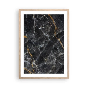 Plakat i ramme af lyst egetræ - En stens indre liv - 50x70 cm