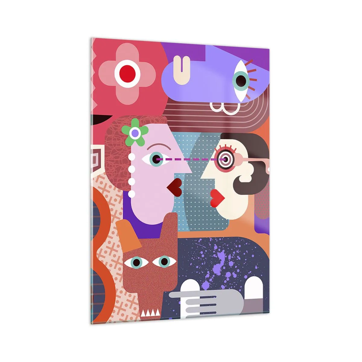 Billede på glas - Øje mod øje - 50x70 cm