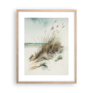 Plakat i ramme af lyst egetræ - Pakket ind i sand - 40x50 cm