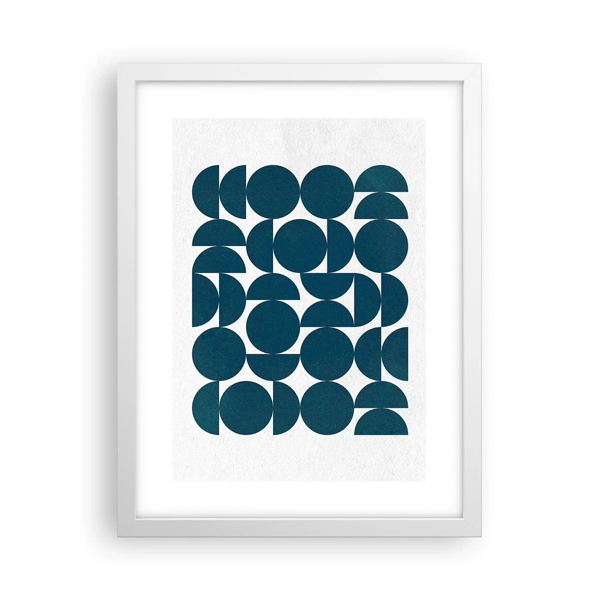 Plakat i hvid ramme - Cirkler og halvcirkler - 30x40 cm