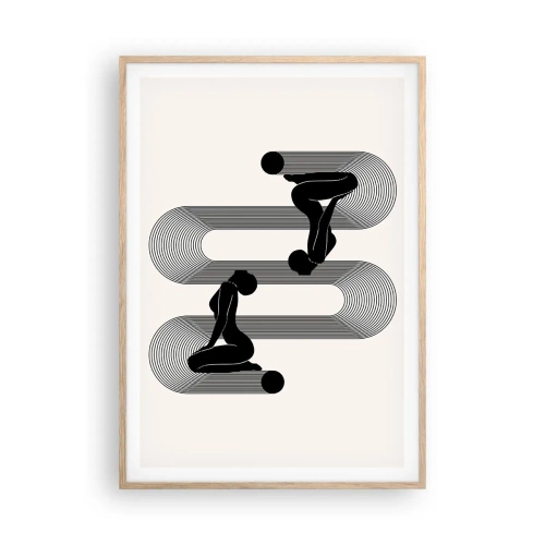 Plakat i ramme af lyst egetræ - Sensuel symmetri - 70x100 cm