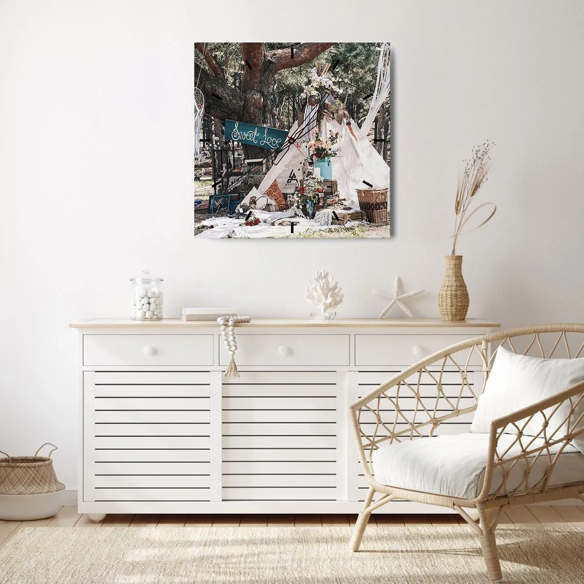 Vægur, Uret - Make love… - 30x30 cm