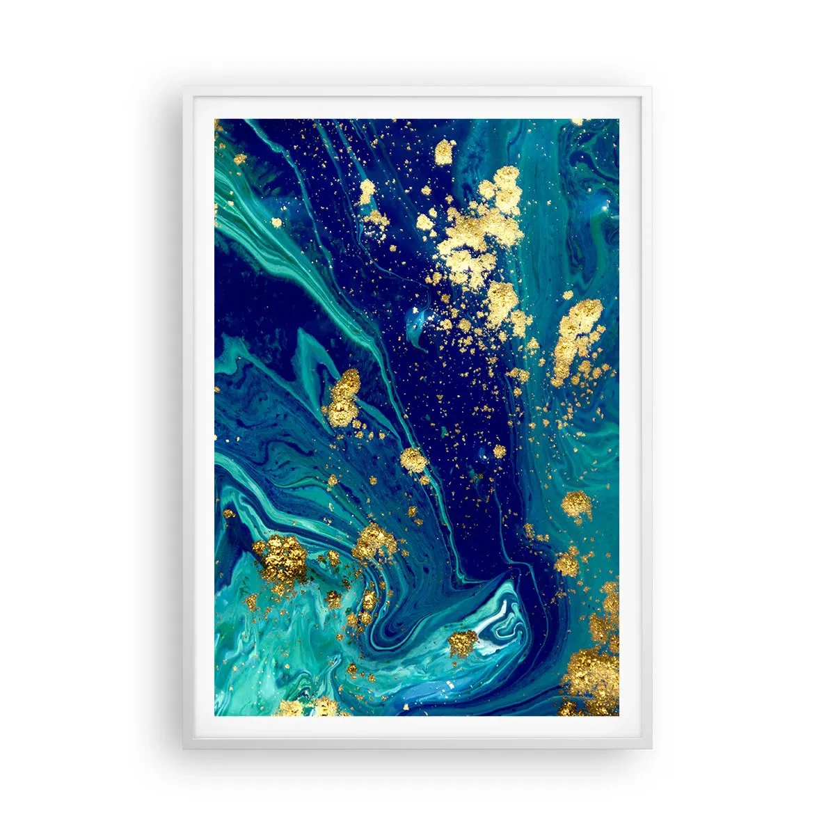 Plakat i hvid ramme - Solblade - 70x100 cm