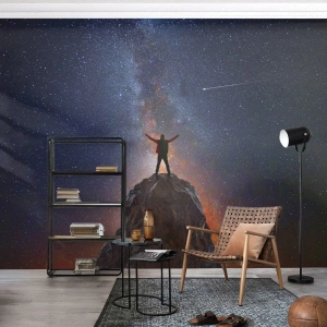 Fototapet Premium Canvas - Magten er hos mig! - Abstraktion, Kosmos, Mand - 450x315 cm