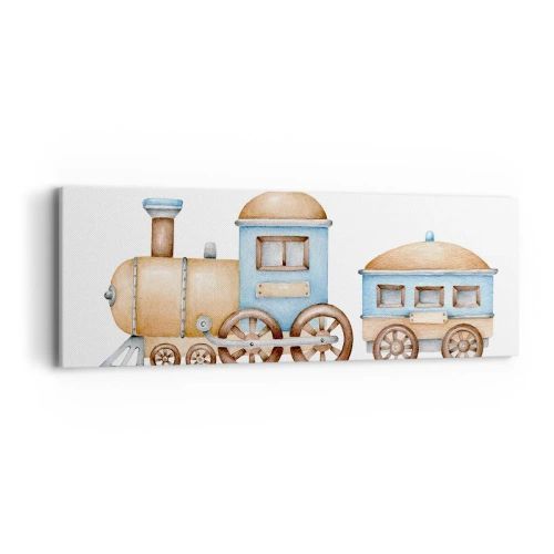 Lærredstryk - Billede på lærred - Stående på stationen... - 90x30 cm