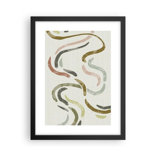 Plakat i sort ramme - Abstraktionens glade dans - 30x40 cm