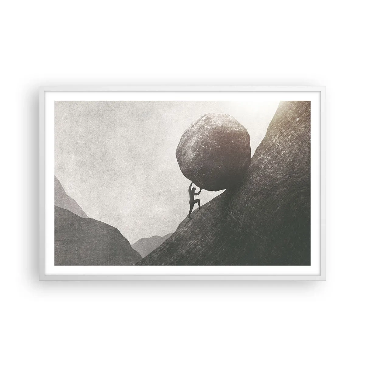 Plakat i hvid ramme - Jeg tror mod al forventning - 91x61 cm