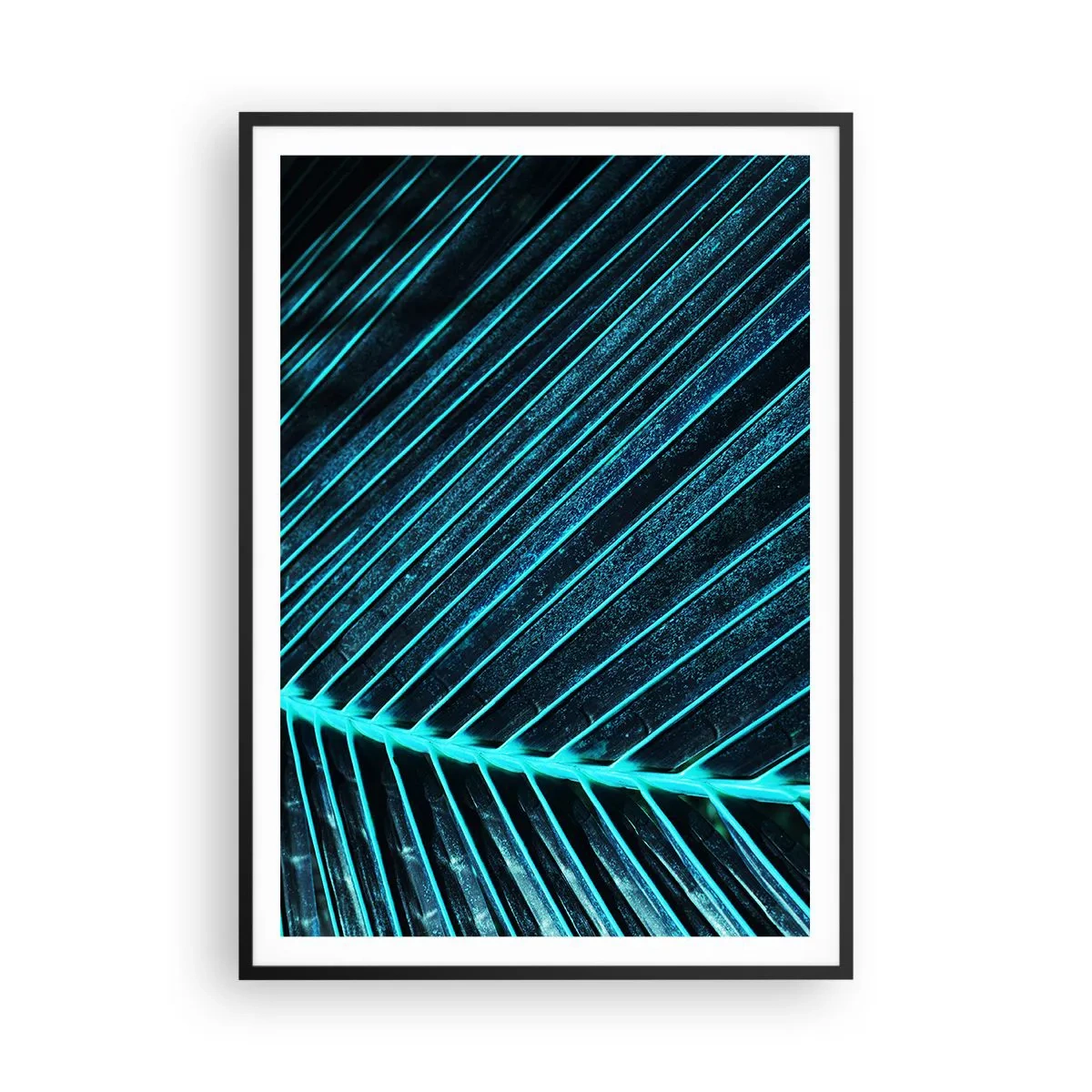 Plakat i sort ramme - Tekstur af grønt - 70x100 cm