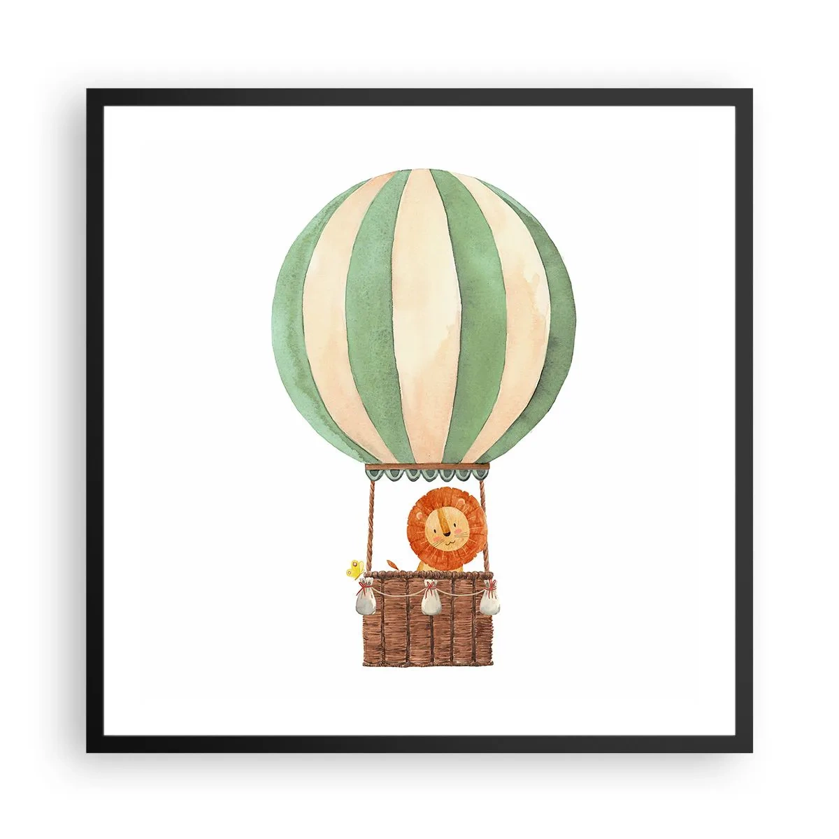 Plakat i sort ramme - Leons rejser - 60x60 cm