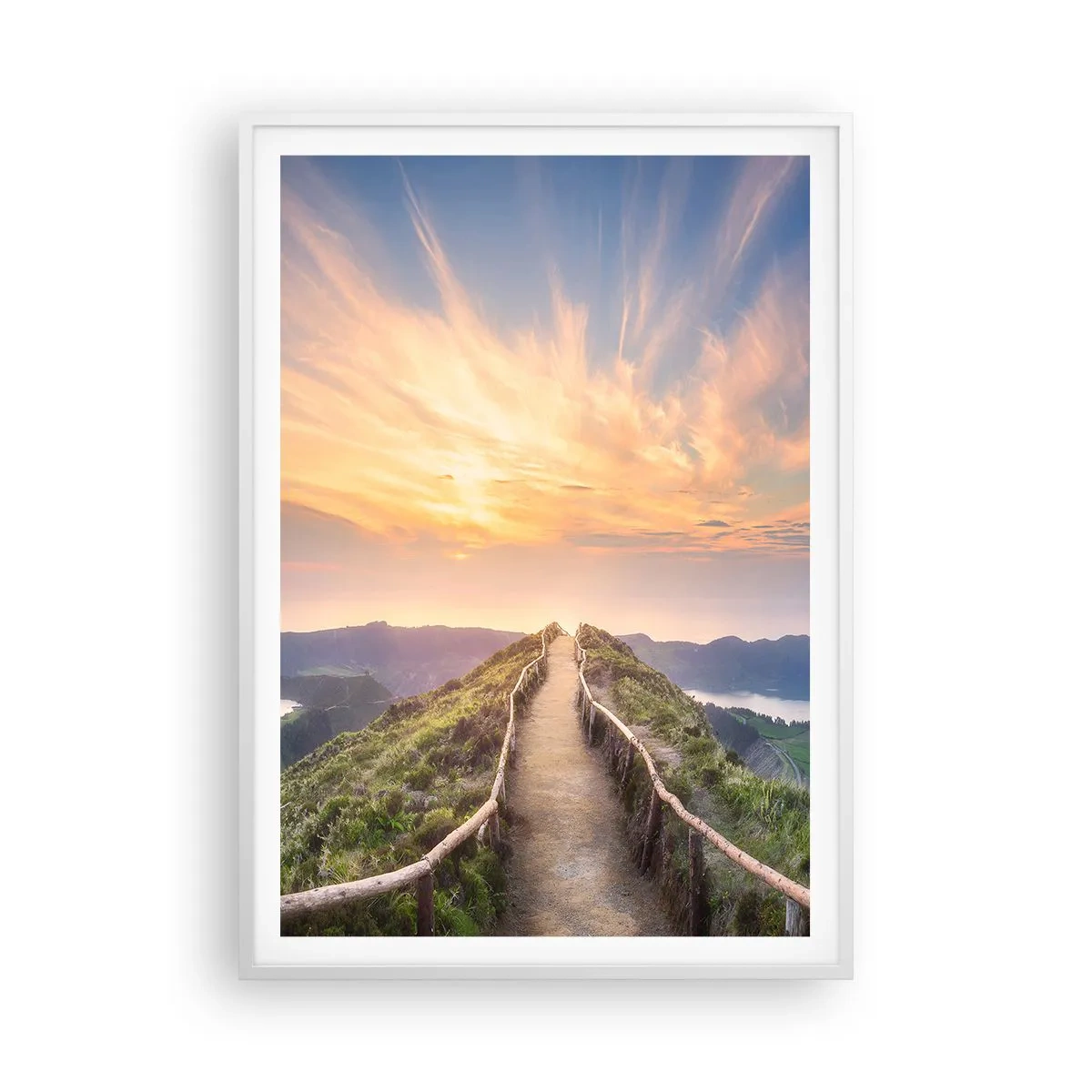 Plakat i hvid ramme - Tæt på himlen - 70x100 cm