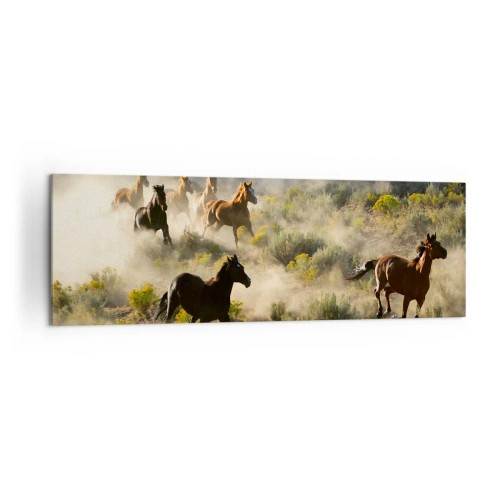 Lærredstryk - Billede på lærred - Rivalisering - frihed eller maskulin kraft? - 160x50 cm